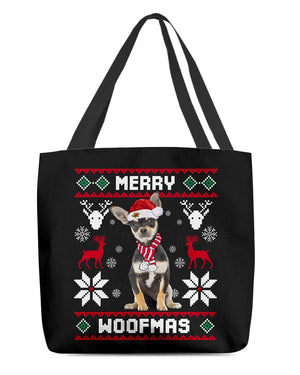 Merry Woofmas-Chihuahua-Cloth Tote Bag