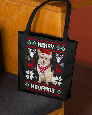 Merry Woofmas-Corgi-Cloth Tote Bag