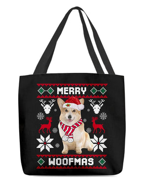 Merry Woofmas-Corgi-Cloth Tote Bag