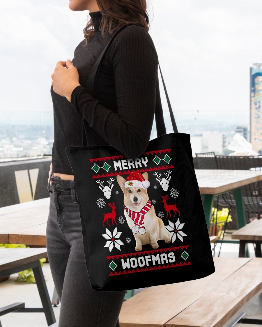 Merry Woofmas-Corgi-Cloth Tote Bag