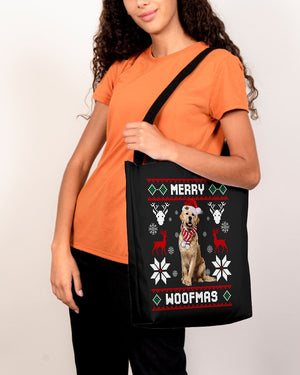 Merry Woofmas-Golden Retriever 2-Cloth Tote Bag