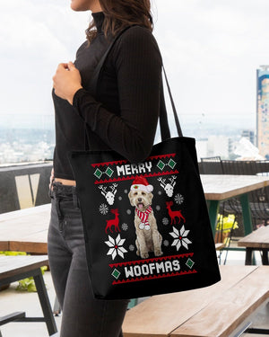 Merry Woofmas-Goldendoodle 1-Cloth Tote Bag