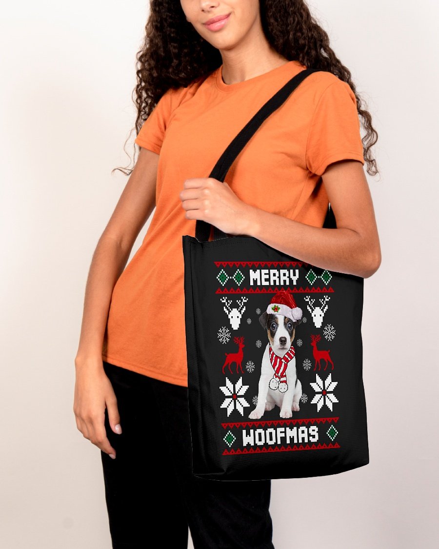 Merry Woofmas-Jack Russell Terrier 2-Cloth Tote Bag