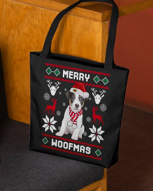 Merry Woofmas-Jack Russell Terrier 2-Cloth Tote Bag