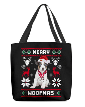 Merry Woofmas-Jack Russell Terrier 2-Cloth Tote Bag