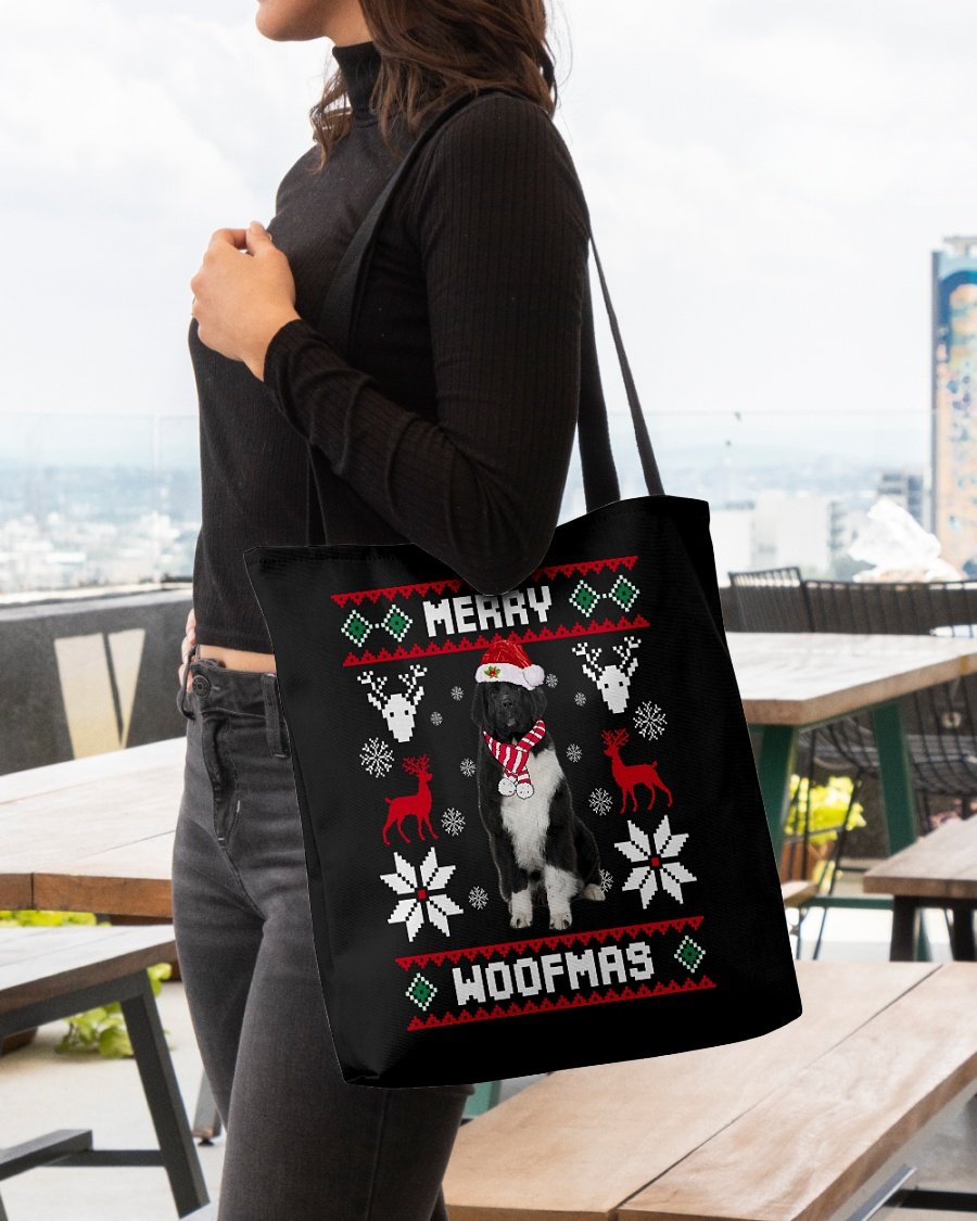 Merry Woofmas-Newfoundland 1-Cloth Tote Bag