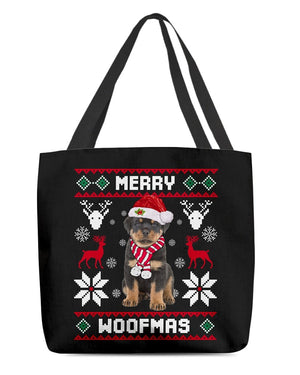 Merry Woofmas-Rottweiler 2-Cloth Tote Bag