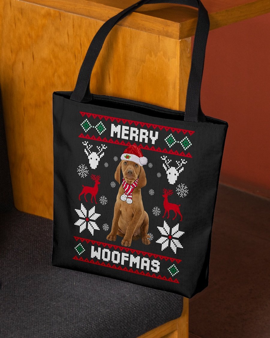 Merry Woofmas-Vizsla-Cloth Tote Bag