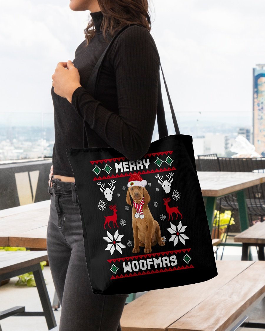 Merry Woofmas-Vizsla-Cloth Tote Bag