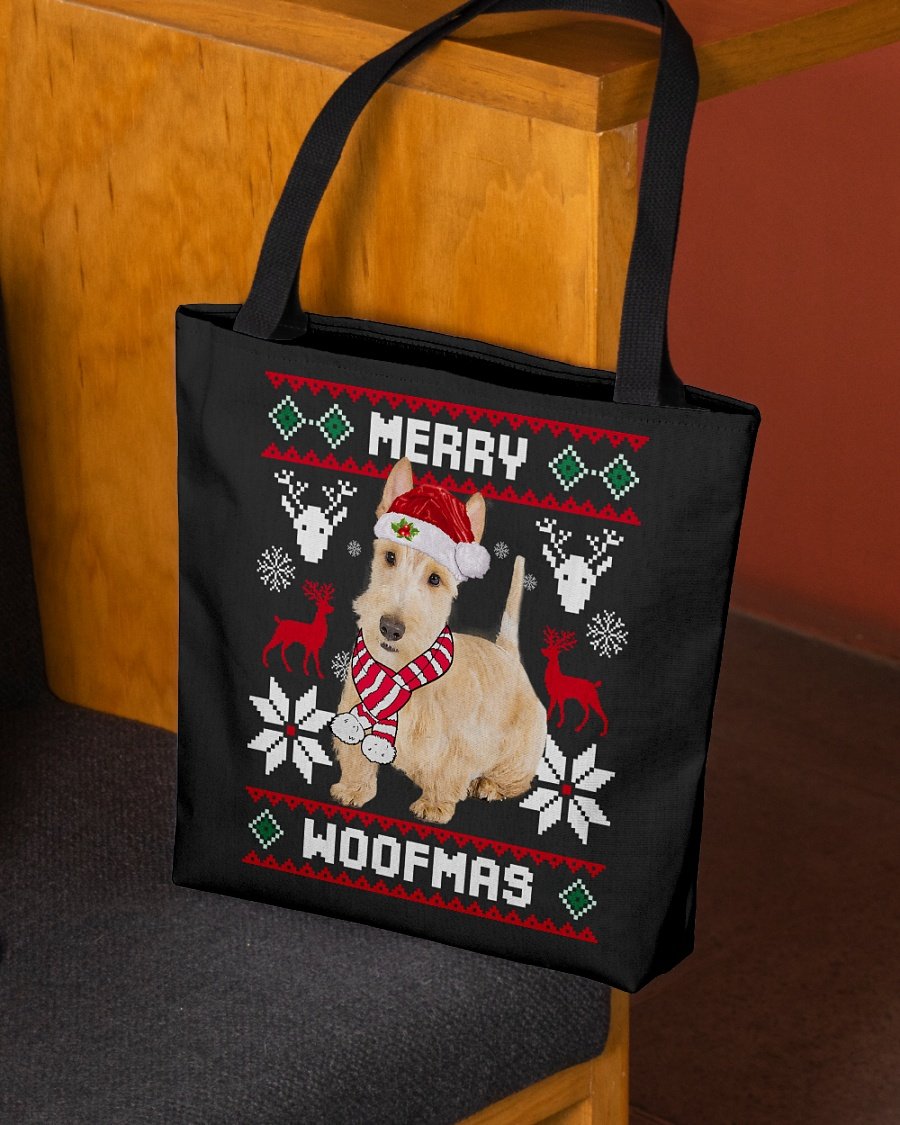 Merry Woofmas-Wheaten Scottish Terrier-Cloth Tote Bag