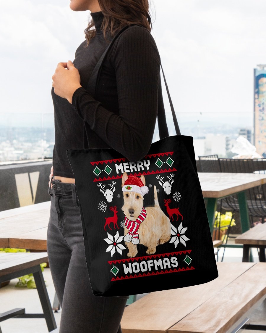 Merry Woofmas-Wheaten Scottish Terrier-Cloth Tote Bag