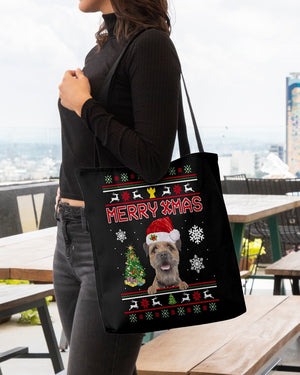 Merry Xmas-Border Terrier-Cloth Tote Bag