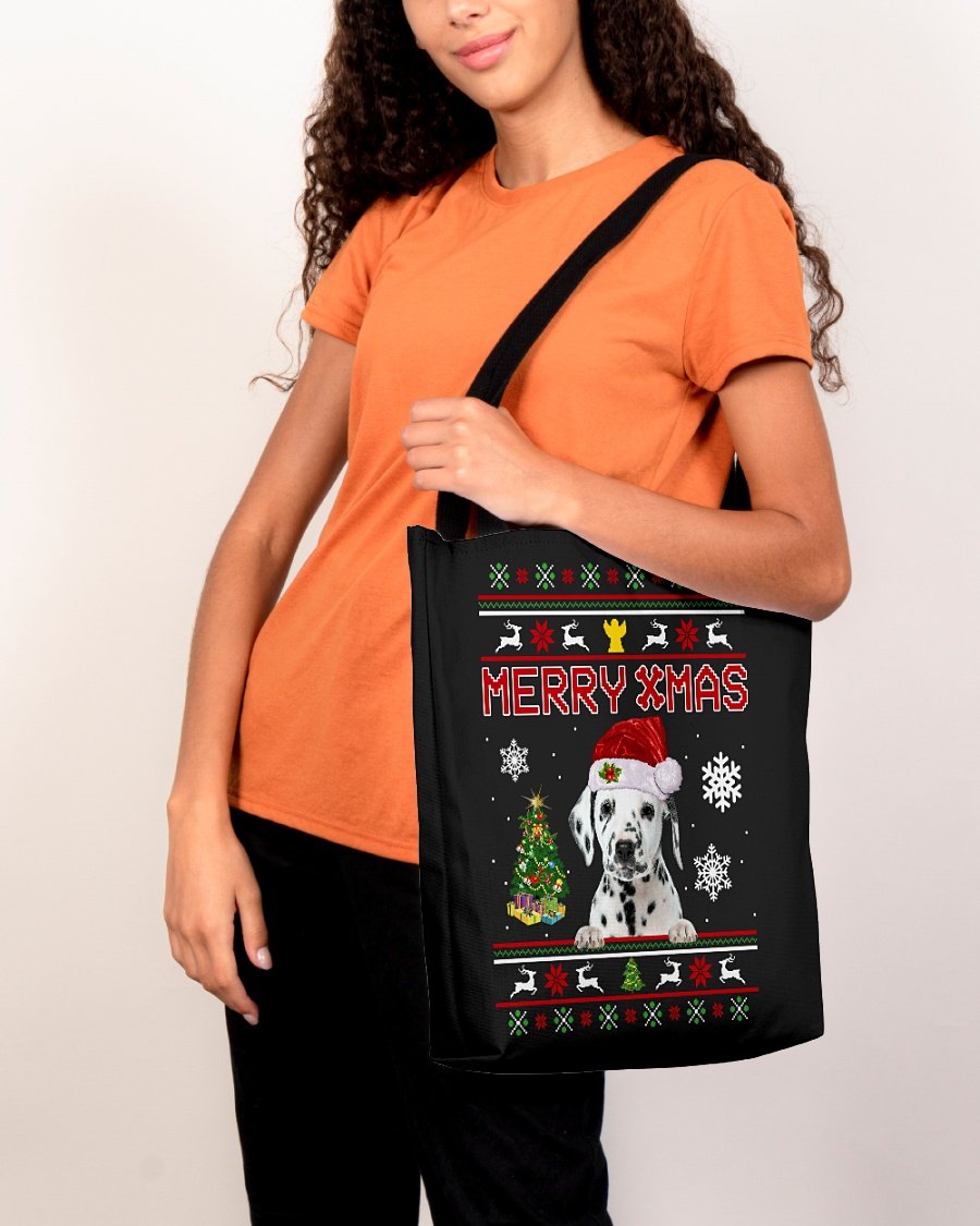 Merry Xmas-Dalmatian-Cloth Tote Bag