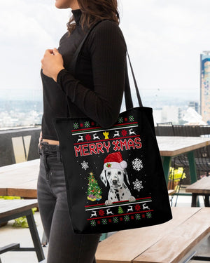 Merry Xmas-Dalmatian-Cloth Tote Bag