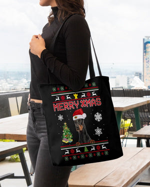 Merry Xmas-Dobermann 2-Cloth Tote Bag