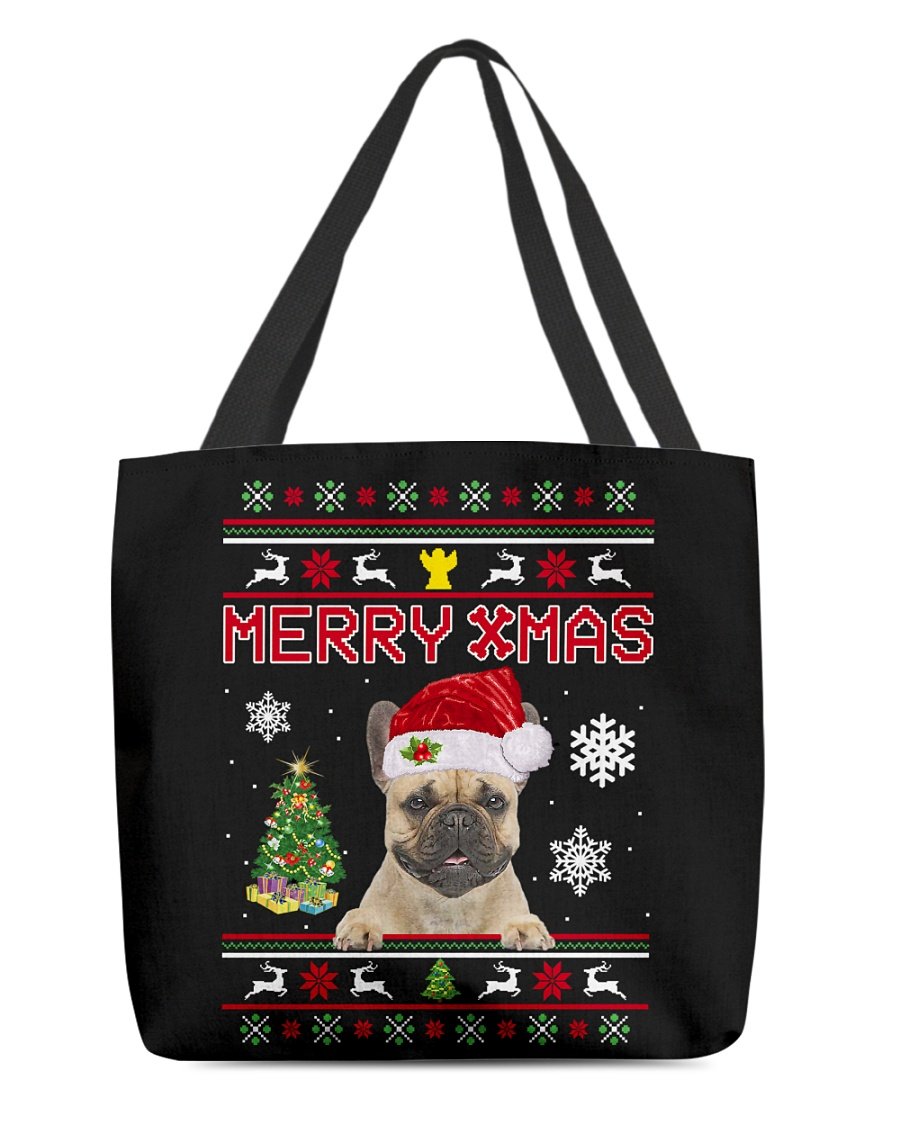 Merry Xmas-FAWN French Bulldog-Cloth Tote Bag