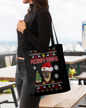 Merry Xmas-German Shepherd 1-Cloth Tote Bag