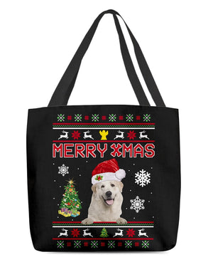 Merry Xmas-Great Pyrenees 2-Cloth Tote Bag