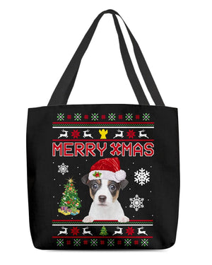 Merry Xmas-Jack Russell Terrier 2-Cloth Tote Bag