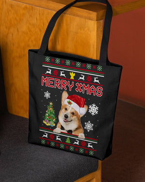 Merry Xmas-Pembroke Welsh Corgi 2-Cloth Tote Bag