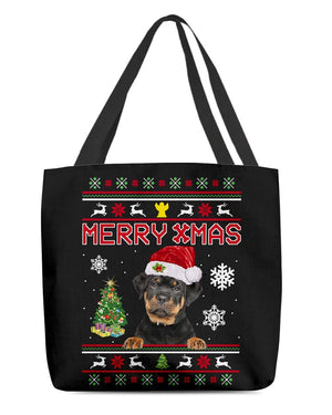 Merry Xmas-Rottweiler 1-Cloth Tote Bag