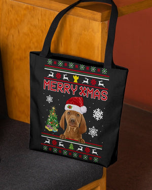 Merry Xmas-Vizsla-Cloth Tote Bag