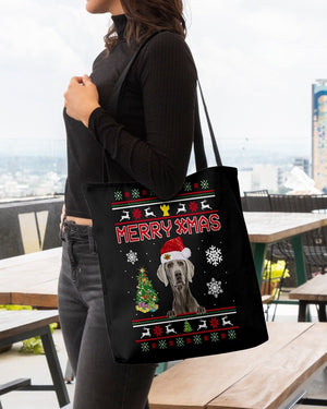 Merry Xmas-Weimaraner 1-Cloth Tote Bag