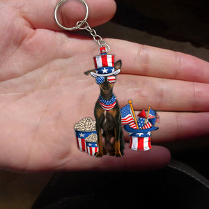 Miniature Pinscher 2-July Stuff Flat Acrylic Keychain