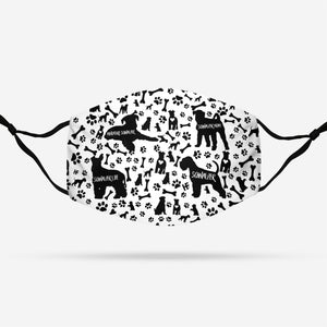 Miniature Schnauzer Black &amp; White Pattern EZ07 1308 Face Mask