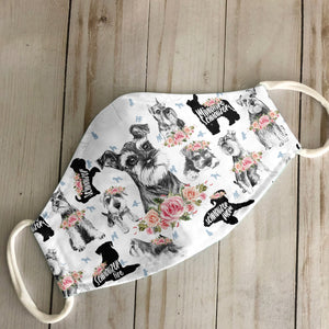 Miniature Schnauzer Floral Vintage EZ07 2306 Face Mask