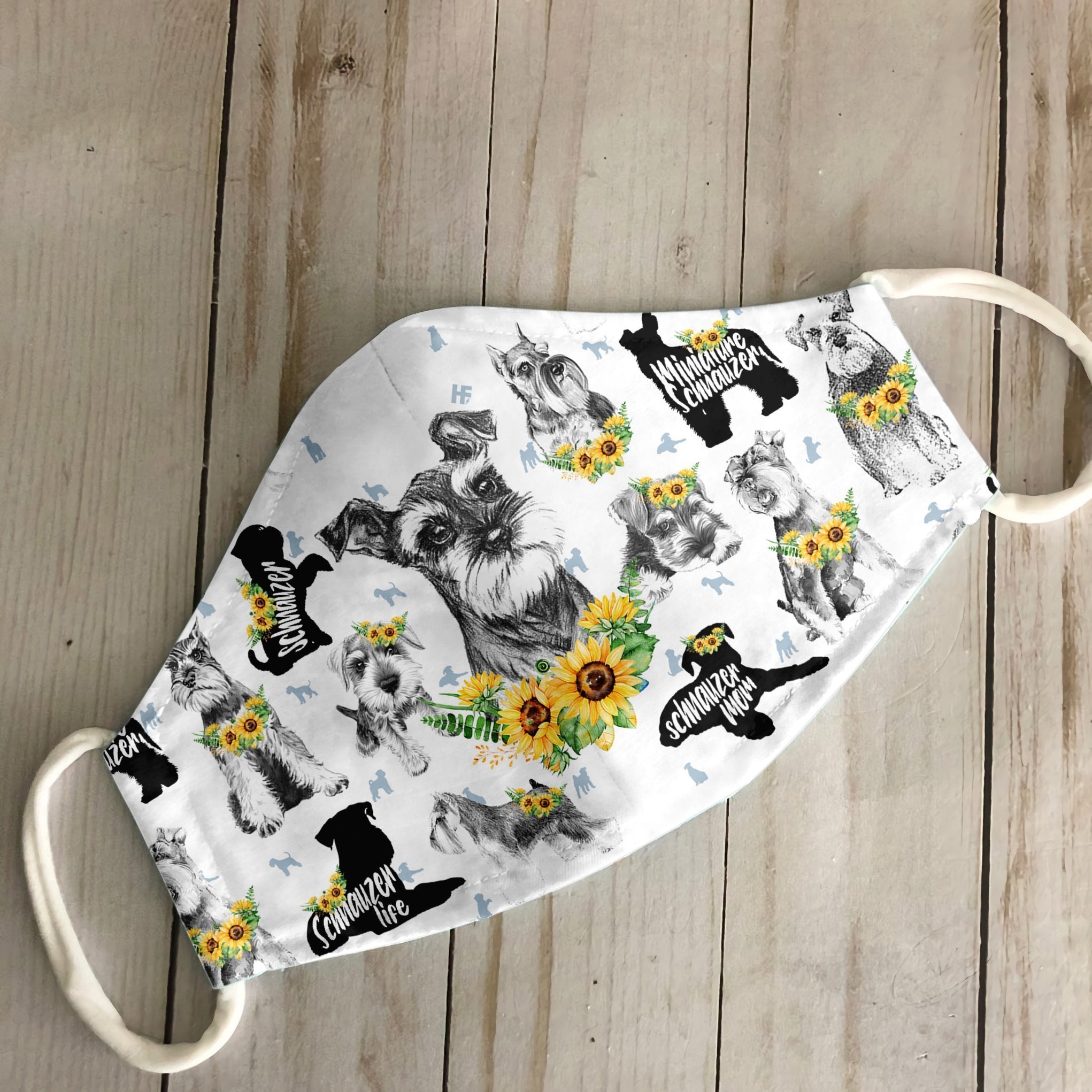 Miniature Schnauzer Sunflower EZ07 2306 Face Mask