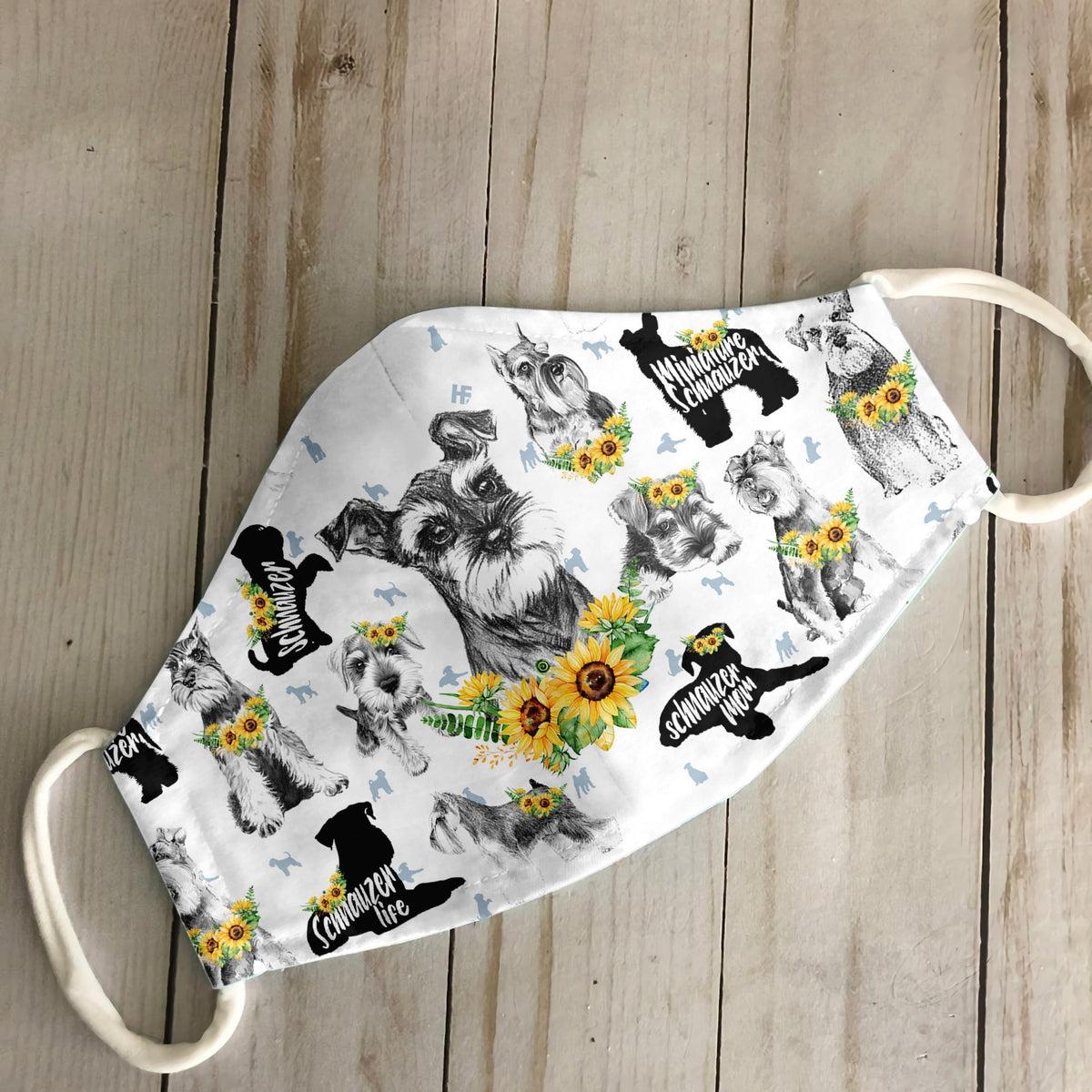 Miniature Schnauzer Sunflower EZ07 2306 Face Mask