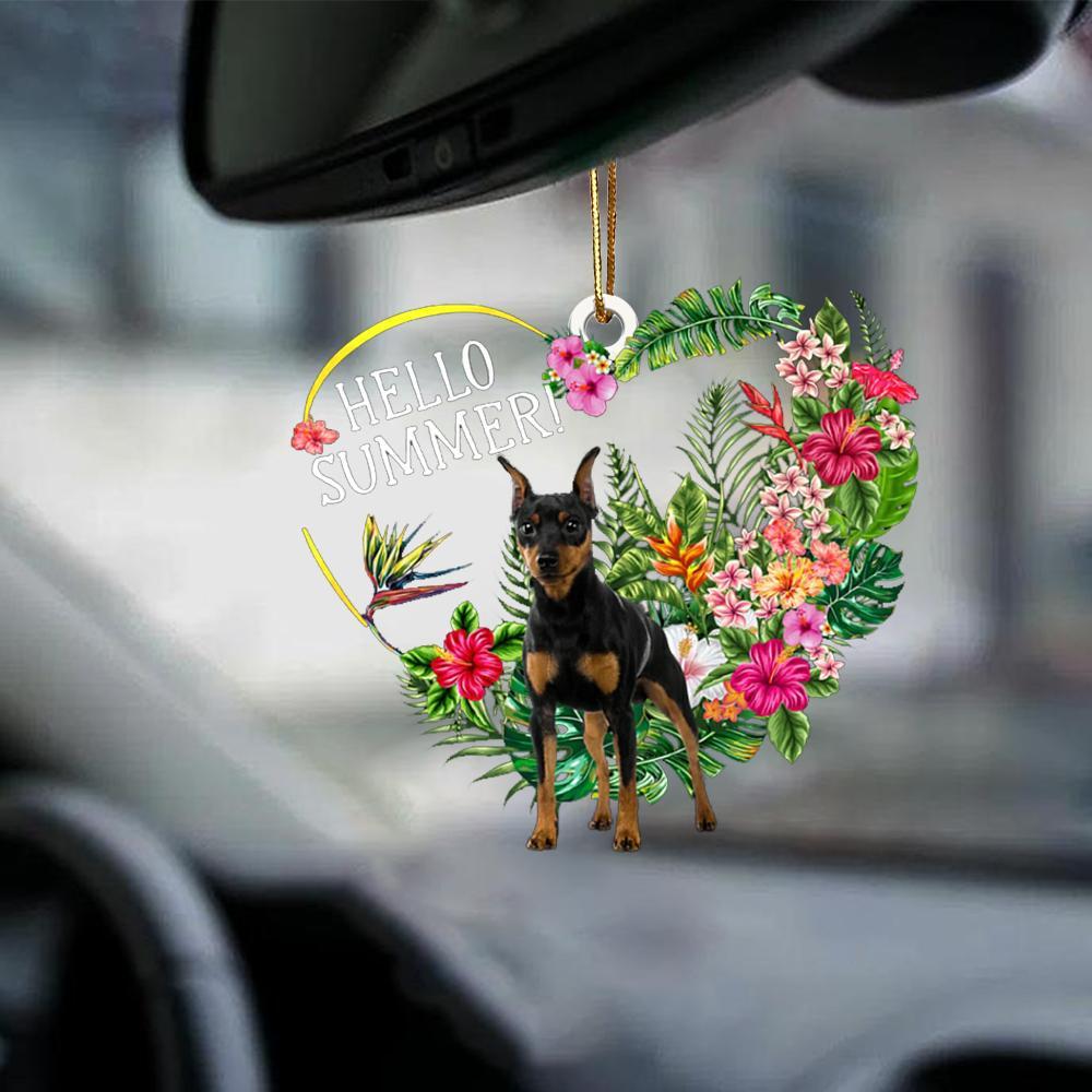 Miniature Pinscher-Hello Summer-Two Sided Ornament