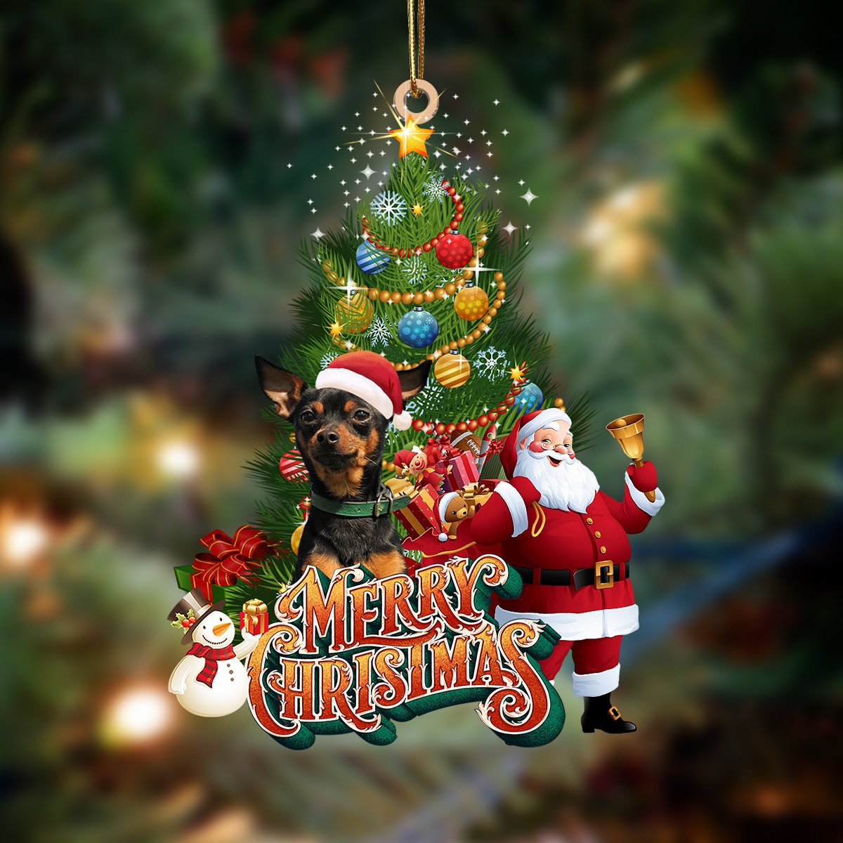 Miniature Pinscher-Christmas Tree&Dog Hanging Ornament