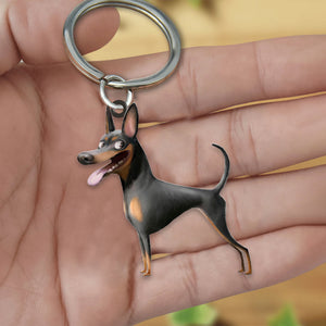 Miniature Pinscher-Look at me flat Acrylic Keychain