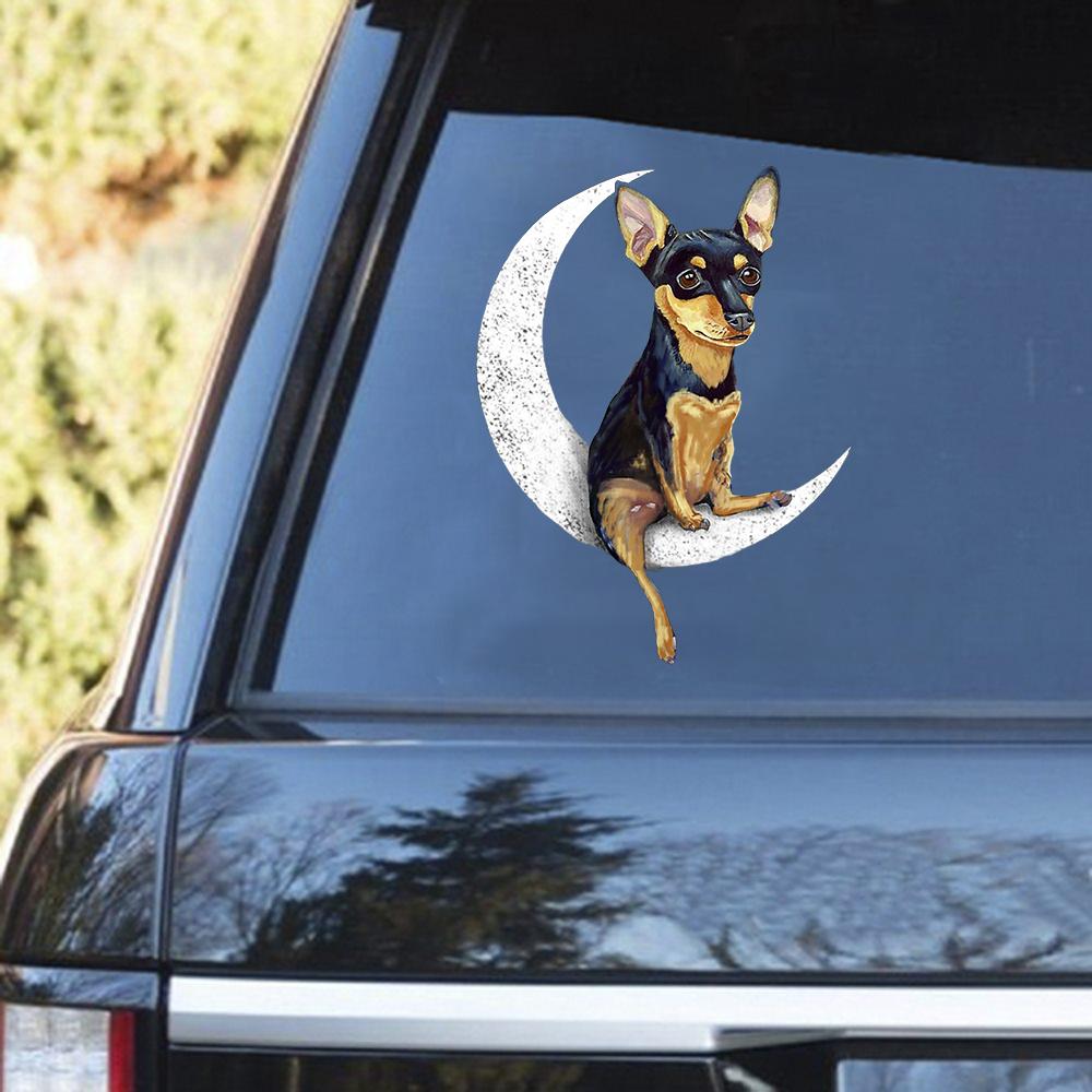 Miniature Pinscher-Sit On The Moon Decal