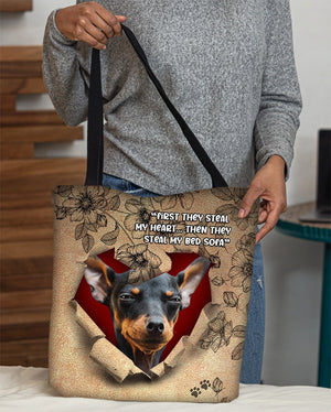 Miniature Pinscher-Torn Cloth Tote Bag