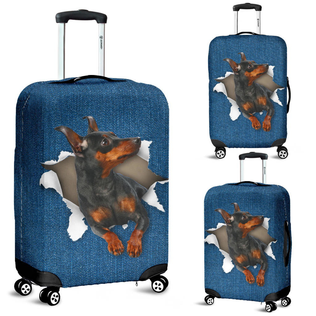 Miniature Pinscher-Torn Paper Luggage Covers