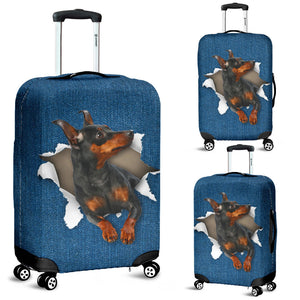 Miniature Pinscher-Torn Paper Luggage Covers