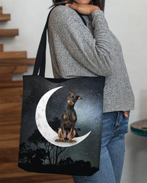 Miniature Pinscher 2-Sit On The Moon-Cloth Tote Bag