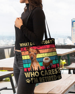 Miniature Pinscher Who Cares-Cloth Tote Bag