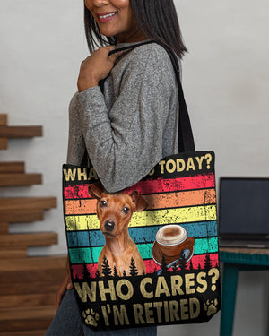 Miniature Pinscher Who Cares-Cloth Tote Bag