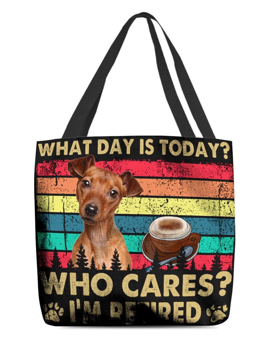 Miniature Pinscher Who Cares-Cloth Tote Bag