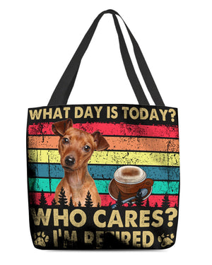 Miniature Pinscher Who Cares-Cloth Tote Bag