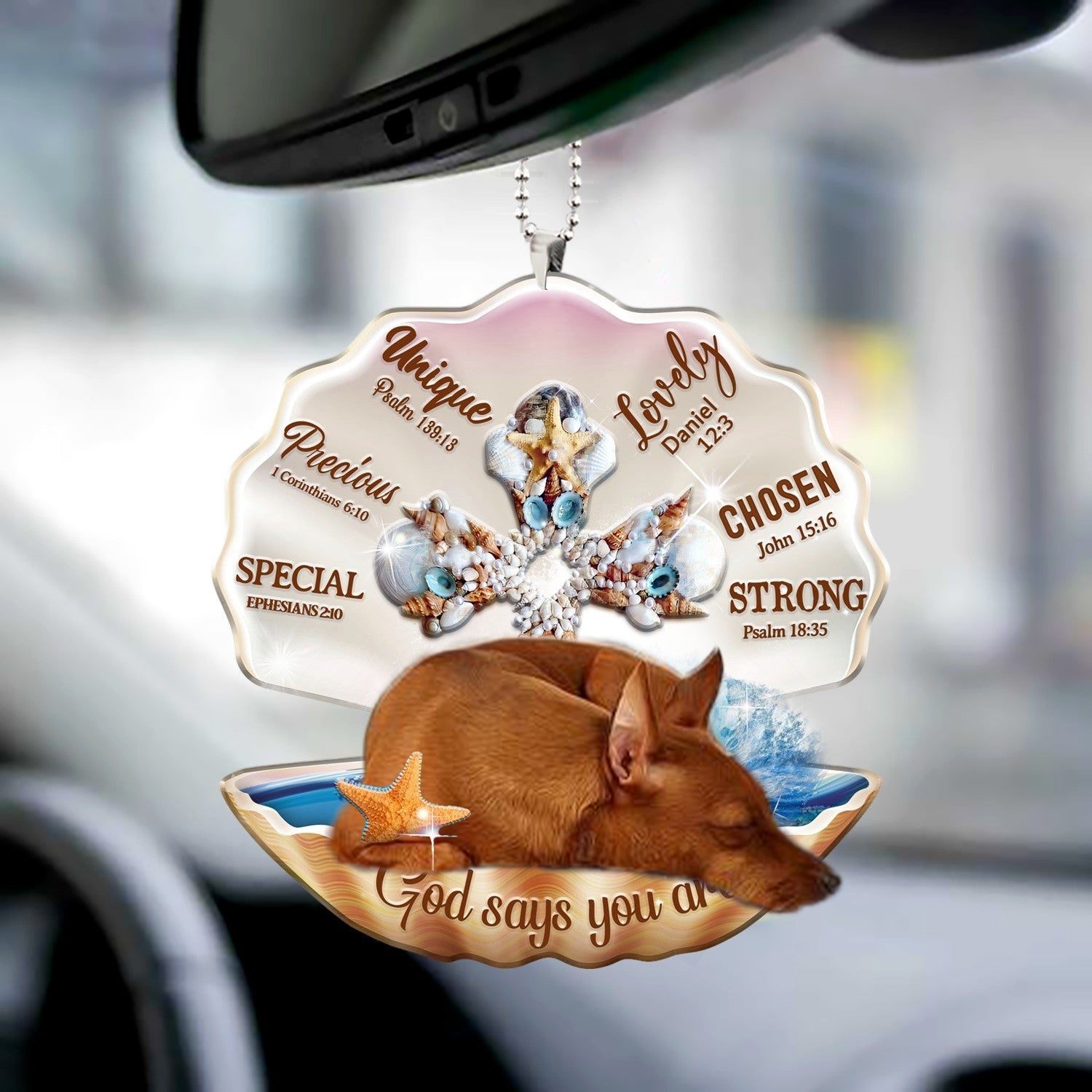 Miniature Pinscher-You Are Cross In Seashell-Two sides ornament