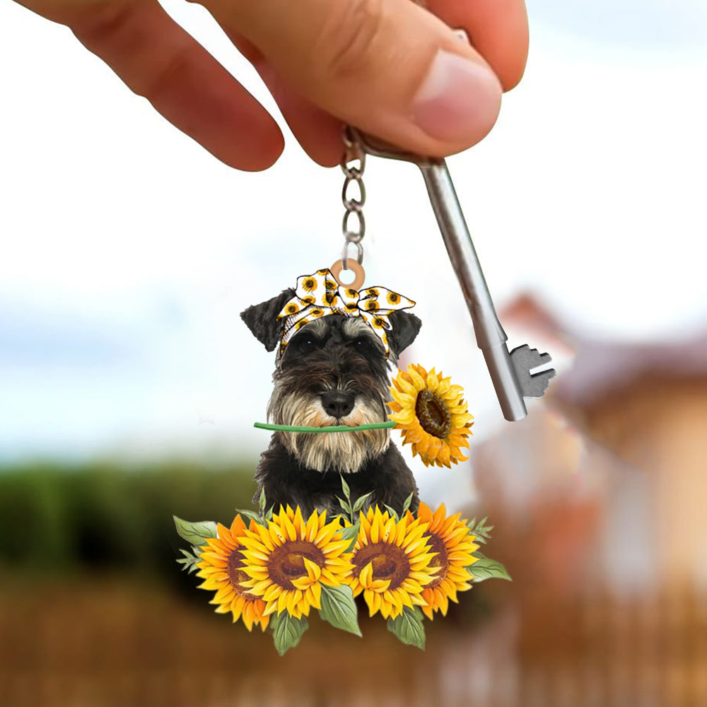 Miniature Schnauzer-Dog Mom Keychain