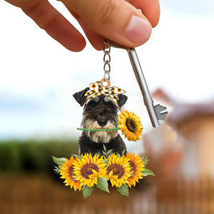 Miniature Schnauzer-Dog Mom Keychain