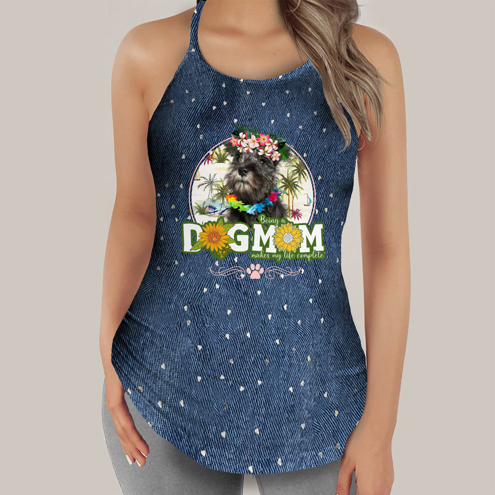 Miniature Schnauzer-Hawaii beach Dog Mom Tank Top