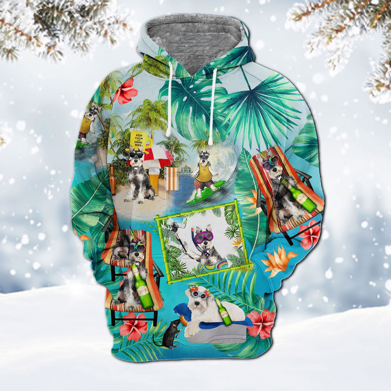 Miniature Schnauzer Beach 1-Surfing Hoodie