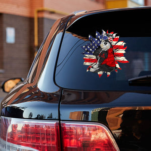 Miniature Schnauzer Happy Independence Day Car Sticker